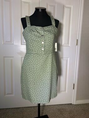 No Boundaries Sage Green Floral Mini Dress